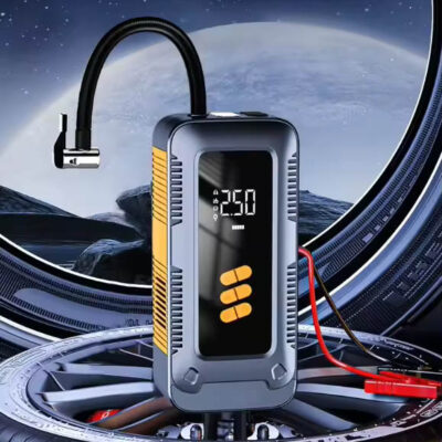 Démarreur Voiture Portable 12V Multifonction avec Compresseur LED_2