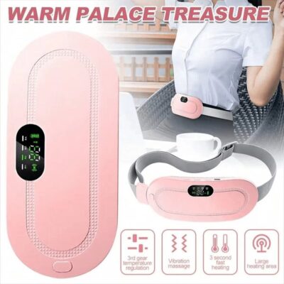 Ceinture Chauffante Électrique Abdominale avec Massage et USB Rose_4